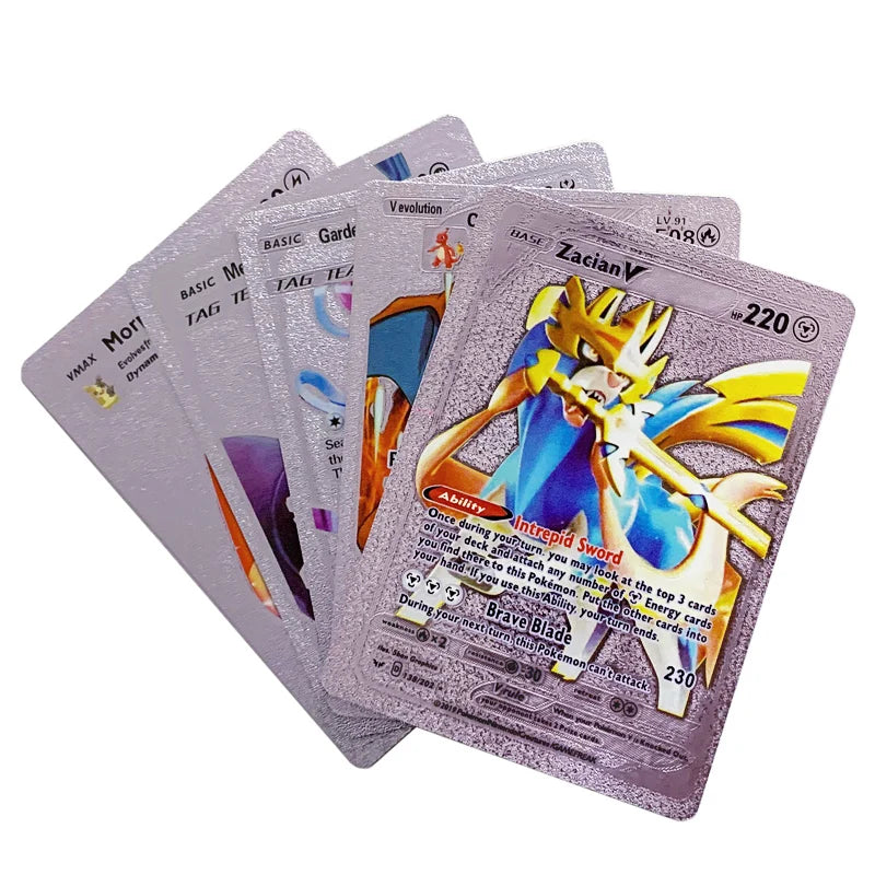 81-15Pcs Pokemon Cards Gold Silver Vmax GX Card Collection Battle Trainer Card Spanish English French Child Toys Christmas Gifts