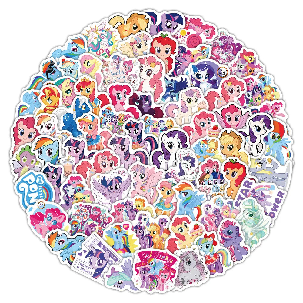 103Pcs My Little Pony Stickers Cute Cartoon Waterproof Vinyl Decals DIY Decor for Water Bottle Laptop Luggage Phone Case Sticker