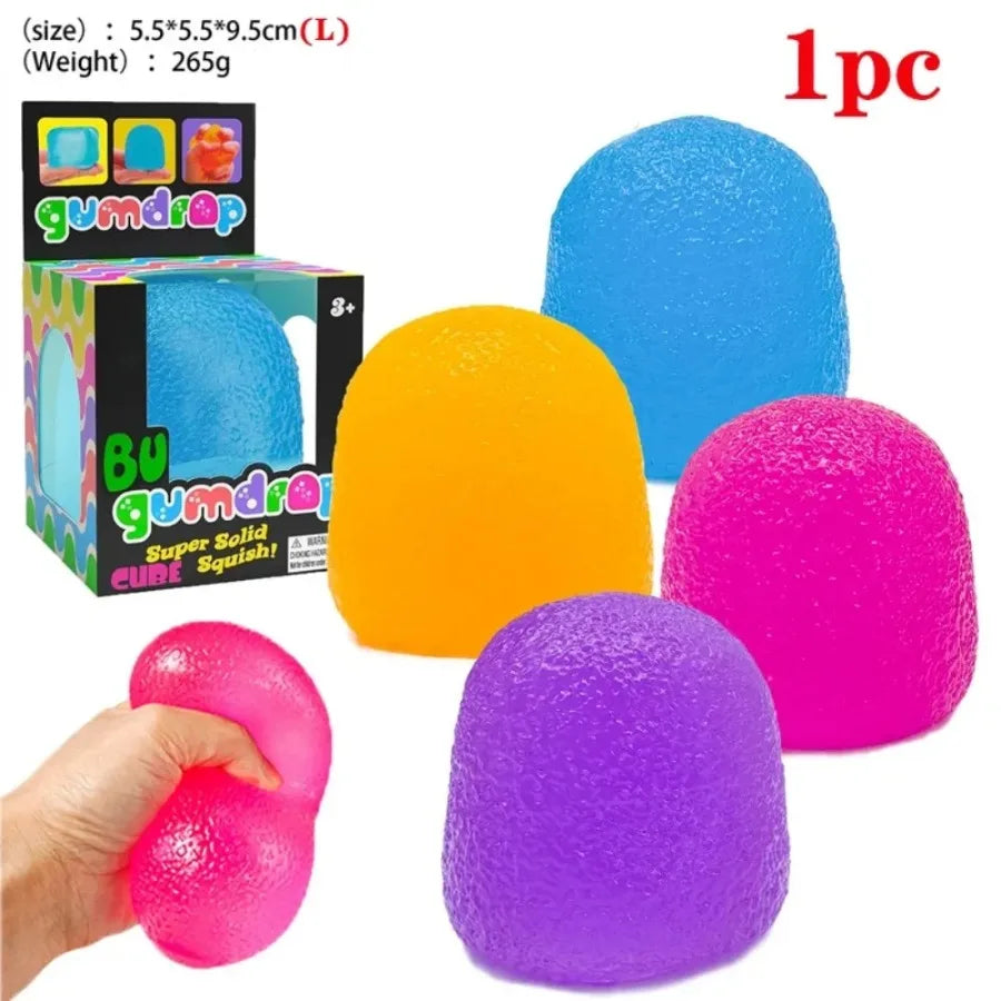 Stress Balls Fidget Toys, Slow Rising Squishies Gumdrop Stress Toys, Stress Relief and Anxiety, Textured Squeeze Toys Gift for Kids Adults Party Classroom Prize Easter Basket Stuffers, Christmas Gift