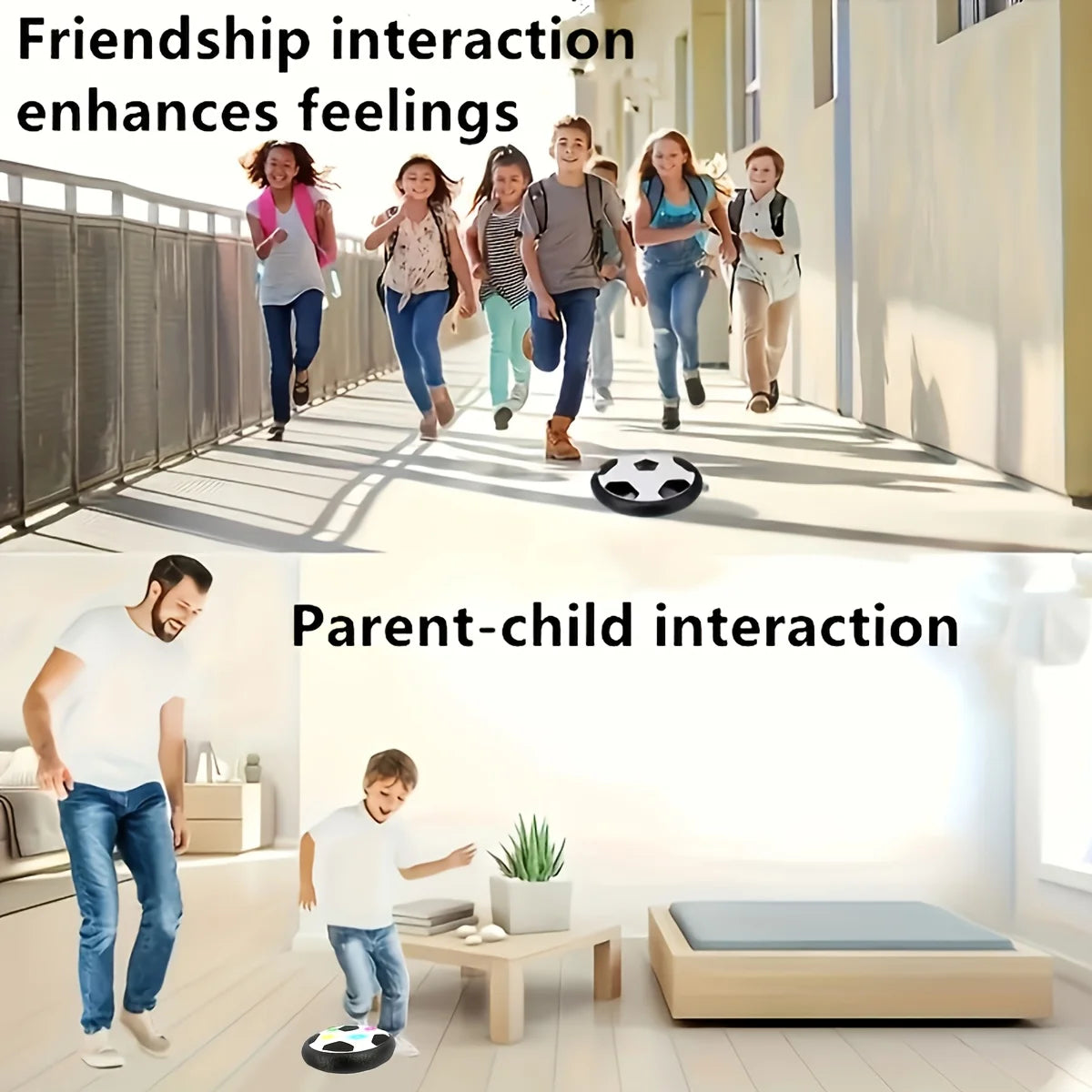 Suspension Football,Air Floating Soccer Ball with Glowing Lights,Birthday Gift for Adults,Family Fun,Interactive Sports