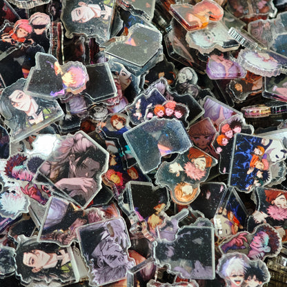 50pcs/set Anime Jujutsu Kaisen Resin DIY Accessories Cute Image Laminating Acrylic Cream Glue Phone Case Refrigerator Gift Patch