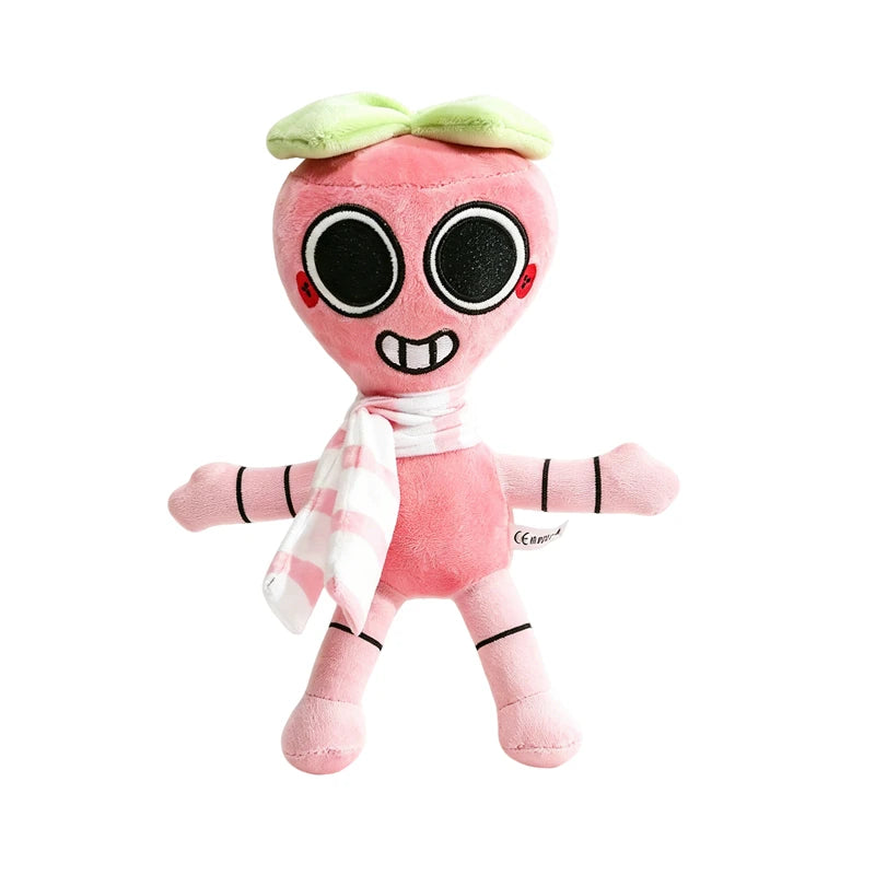 Adorable Dandy World Game Character Plush Clock Pumpkin Strawberry Transform Image Stuffed Doll Home Decro