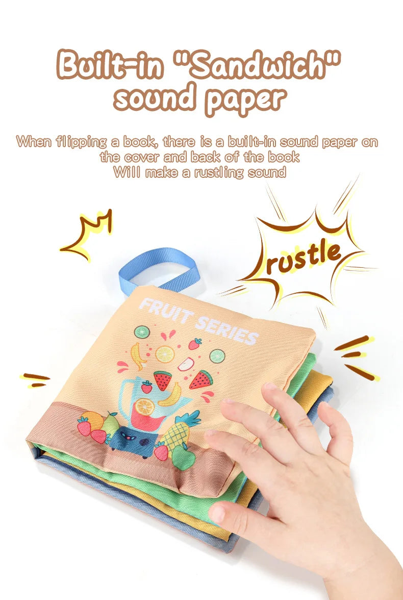 Soft Baby Books Toys Montessori 3D Touch Feel High Contrast Cloth Book Sensory Early Learning Games for Kids Educational Toys