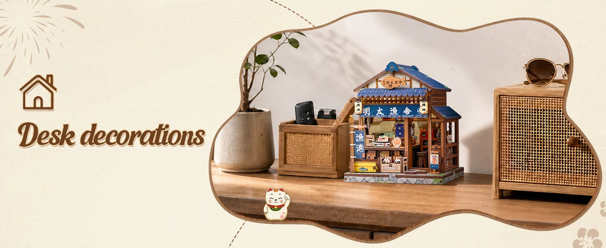 Original CUTEBEE DIY Book Nook Kit Japanese styles 3D Wooden Puzzle Mini Miniature House Bookshelf Decor Craft for Adults DIY