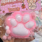 Squeeze Cat's Paw with Fur Stress Relief Squishy Fidget Toy Mini Kawaii Plush Silicone Sticky Decompressing Pinching Cat Foot