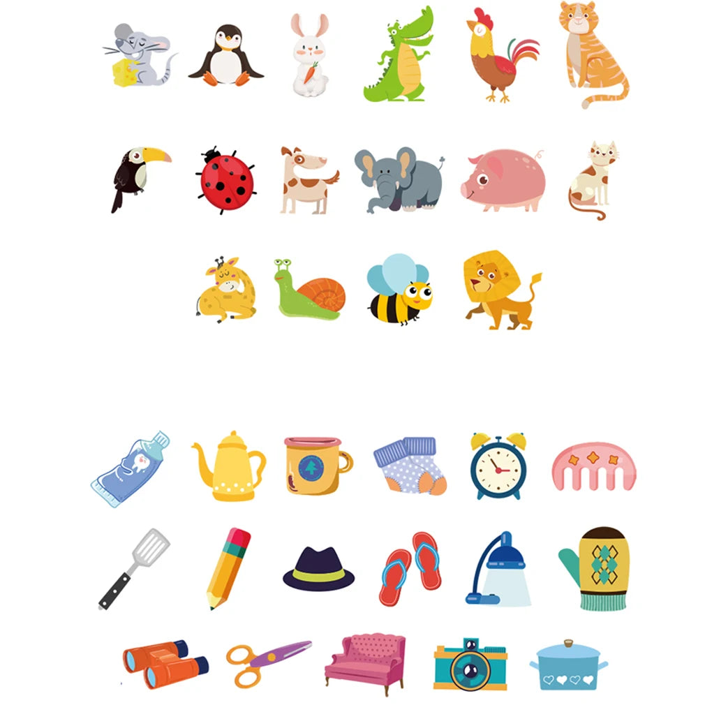 Montessori Toys Bump Card Game Playing Card Game Memory Training Matching Card Game Children Kids Animal Cognitive Education Toy