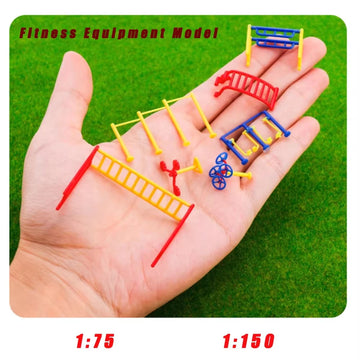 1:75 1:150 Scale Miniature Fitness Equipment Model Set For HO/N Train Layout Building Dollhouse Outdoor Sport Diorama Accessory
