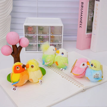 Genuine Licensed Love Parrot Creative Pendant Magnetic Pendant Plush Keychain Couple Style Girls' Backpack Decoration Love Gift