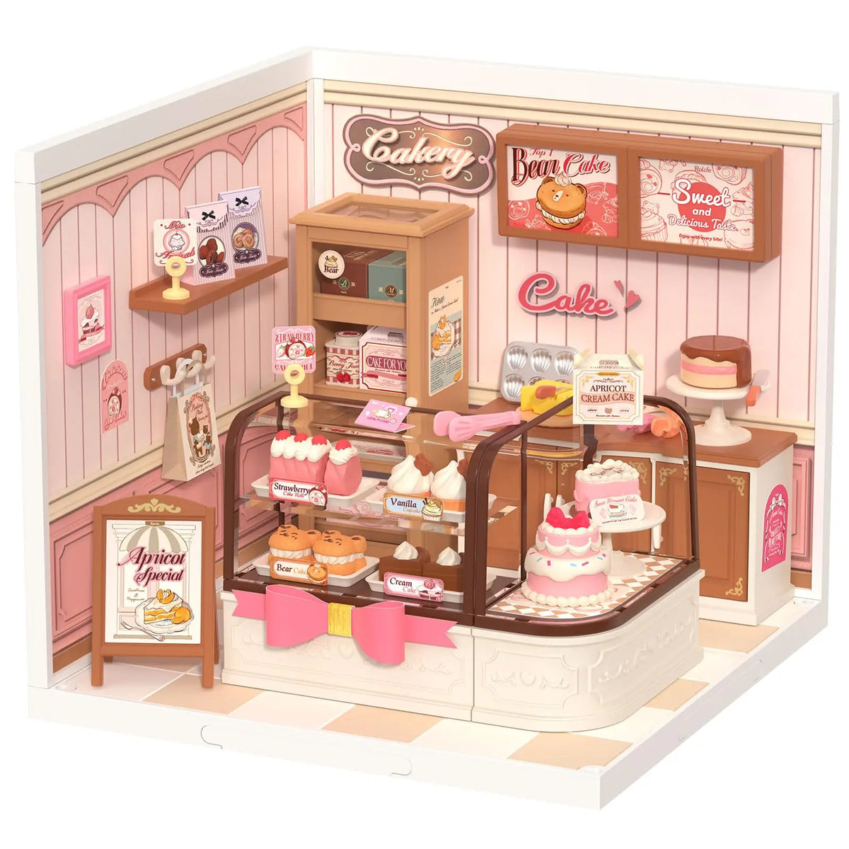 Robotime Rolife Super Creator Series Dollhouse Building Blocks Home Decor Creative Christmas Gift Tasty Cake Shop for Women