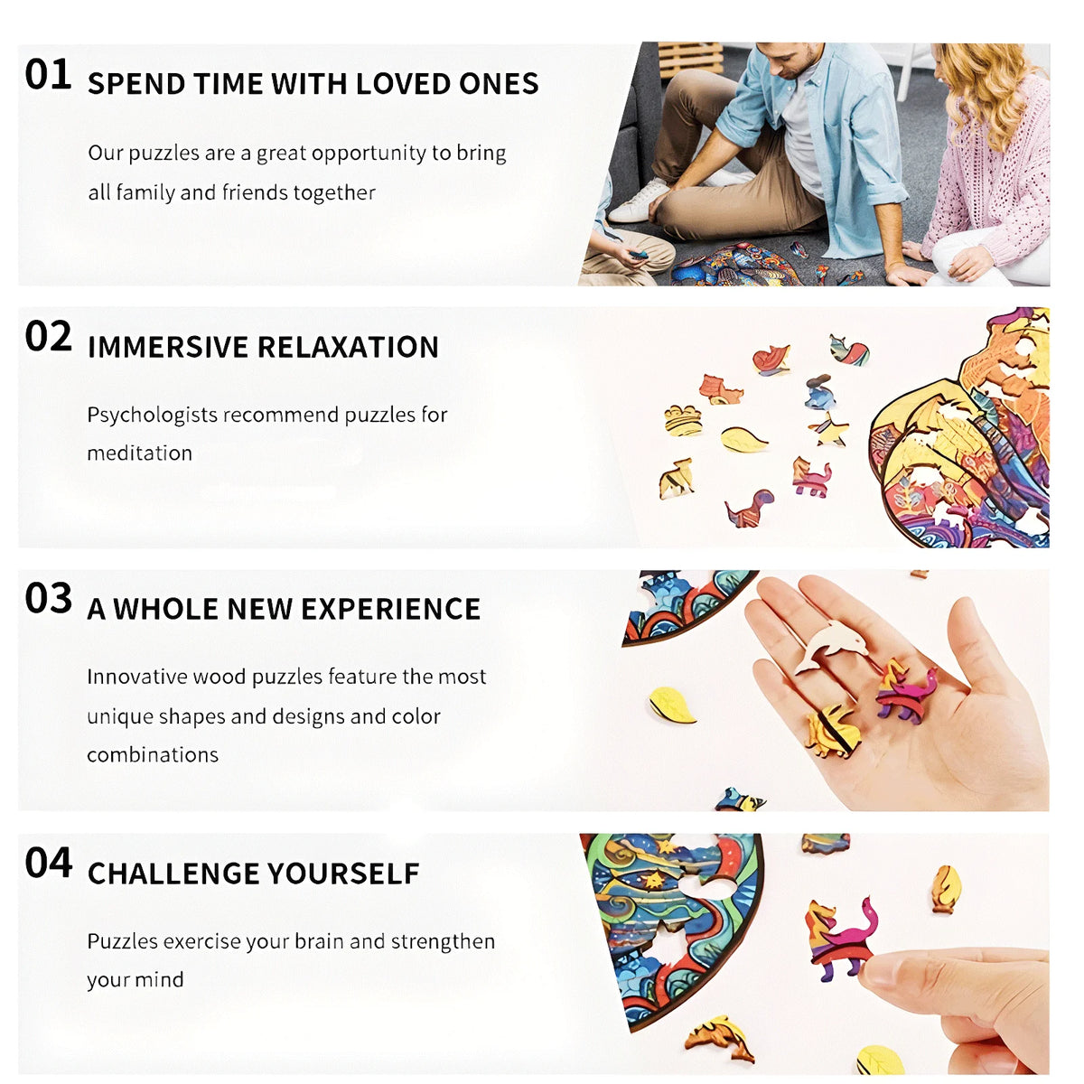 Unique Wooden Tree of Life Puzzles – Irregular Animal-Shaped Jigsaw, Fun Leisure Toy, Perfect Gift for Christmas, Birthdays