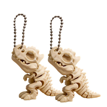 3D Printed Rotatable Joints Tyrannosaurus Rex Skeleton Action Model Decor & Fidget Toy Dinosaur Keychain Gift for Kids’ Birthday