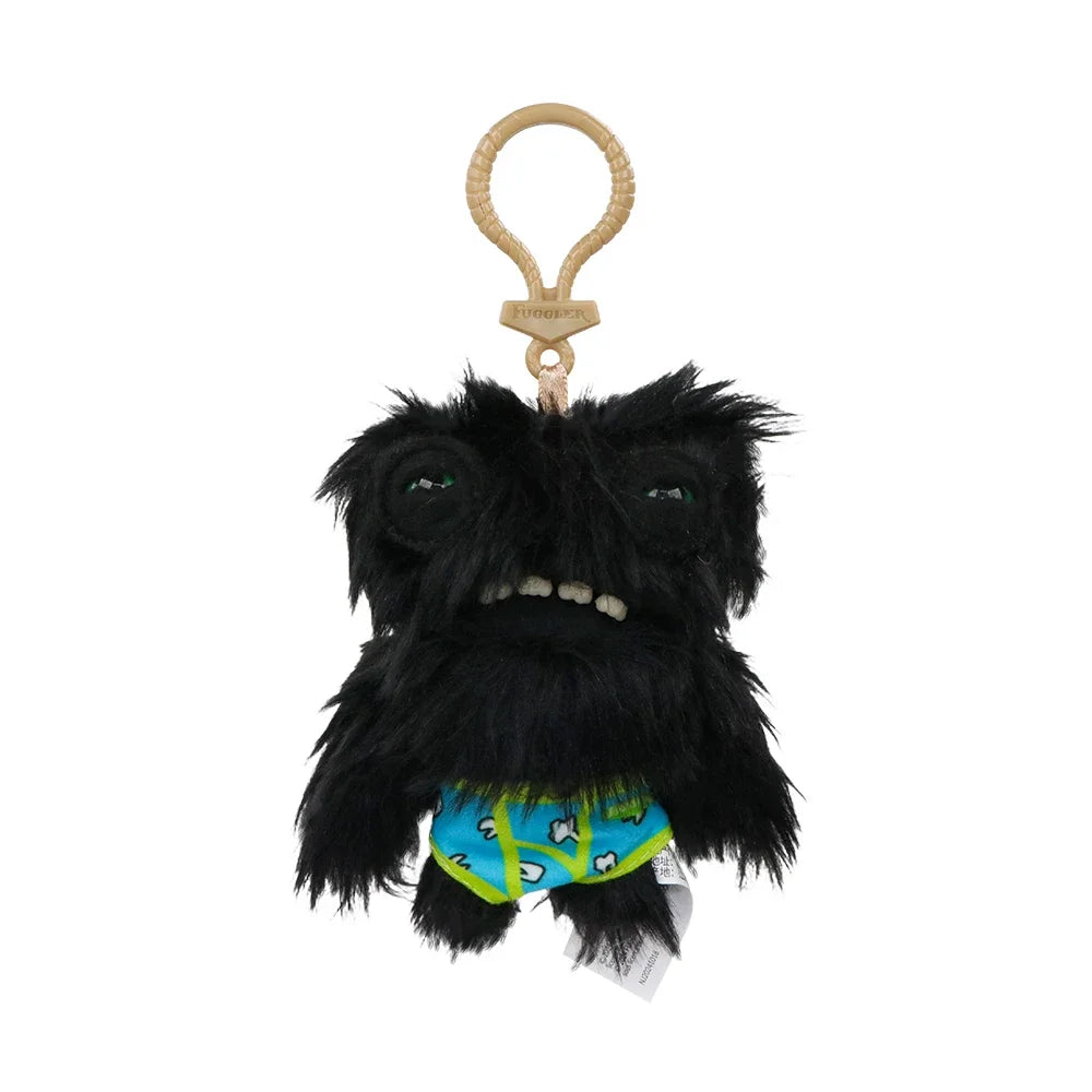 Fuggler Keychain Ugly Grin Teeth Monster Pendant Fuggler Soft Plush Doll Wide Eyed Weirdo Black Funny Backpack Keyring Gift 11CM