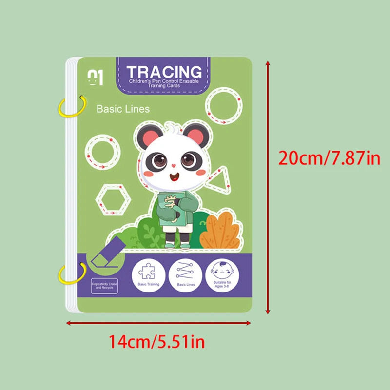 34-Page Reusable Magic Practice Notebook Set |   Whole-Brain Development, Pen Control Training, and Drawing Enlightenment Exercise Book |   Writing Skills Learning, Paper-Based Materials, Educational Workbooks |   Colorful In