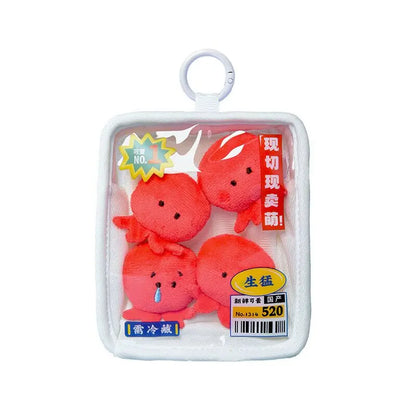 10cm New Creative Seafood Platter Plush Toys Funny Mini Salmon Sardine Octopus Stuffed Plushies Cute Bag Charms Restaurant Decor