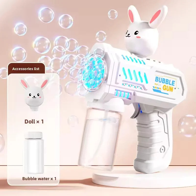10 Holes Children Electric Bubble Gun Rocket Soap  Automatic Bubble Machine Bubbles Gun Kids Summer Outdoor Bubble Blowing Toys