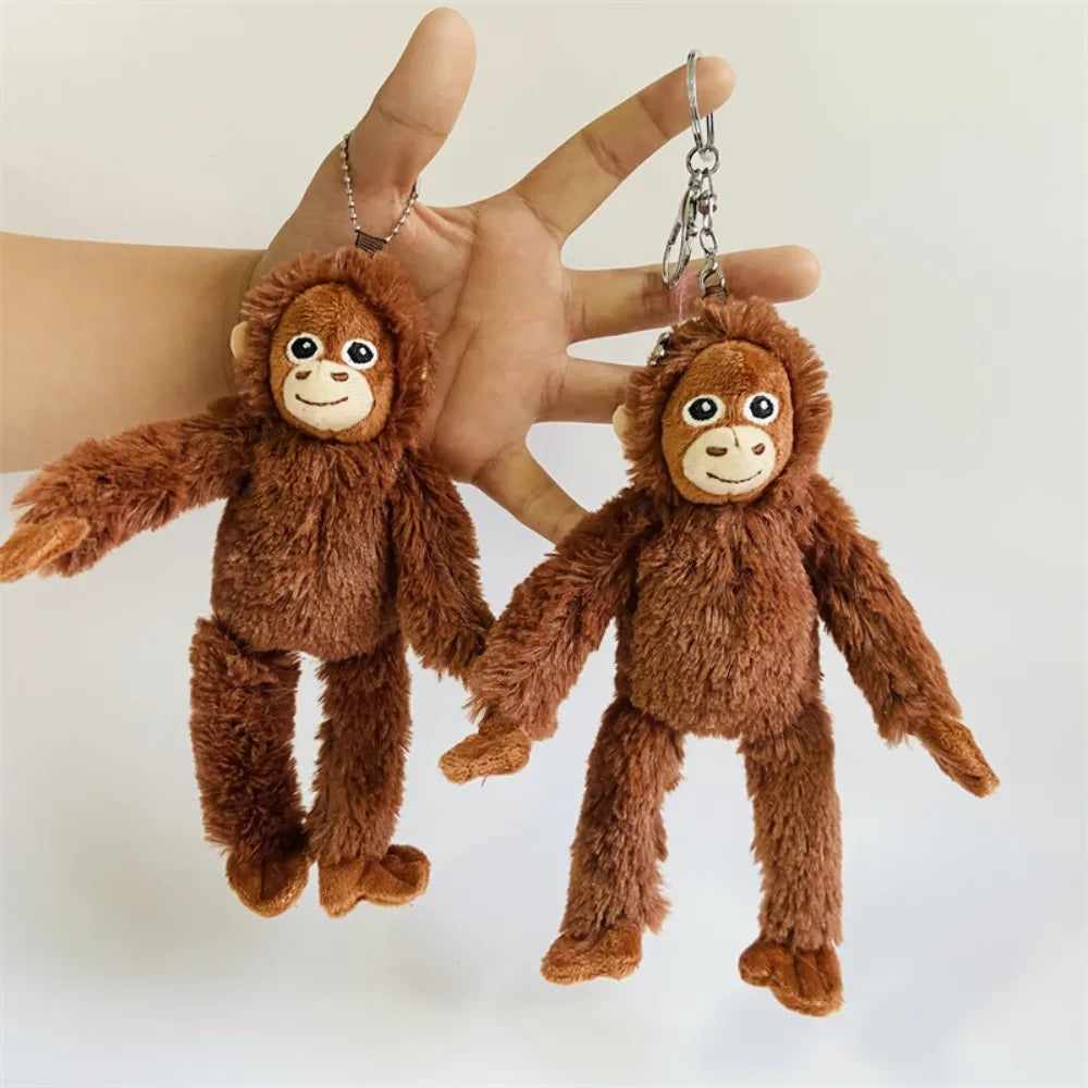 Soft 20cm Gorilla Pendant Orangutans Monkey Plush Doll Pendant Stuffed Animal Key Ring Girl