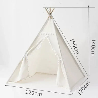 1.6M Kids Tent Play House Wigwam for Children Portable Child Tipi Tents Teepee Toddler Ball Pit Girl Castle Play Room Teepee