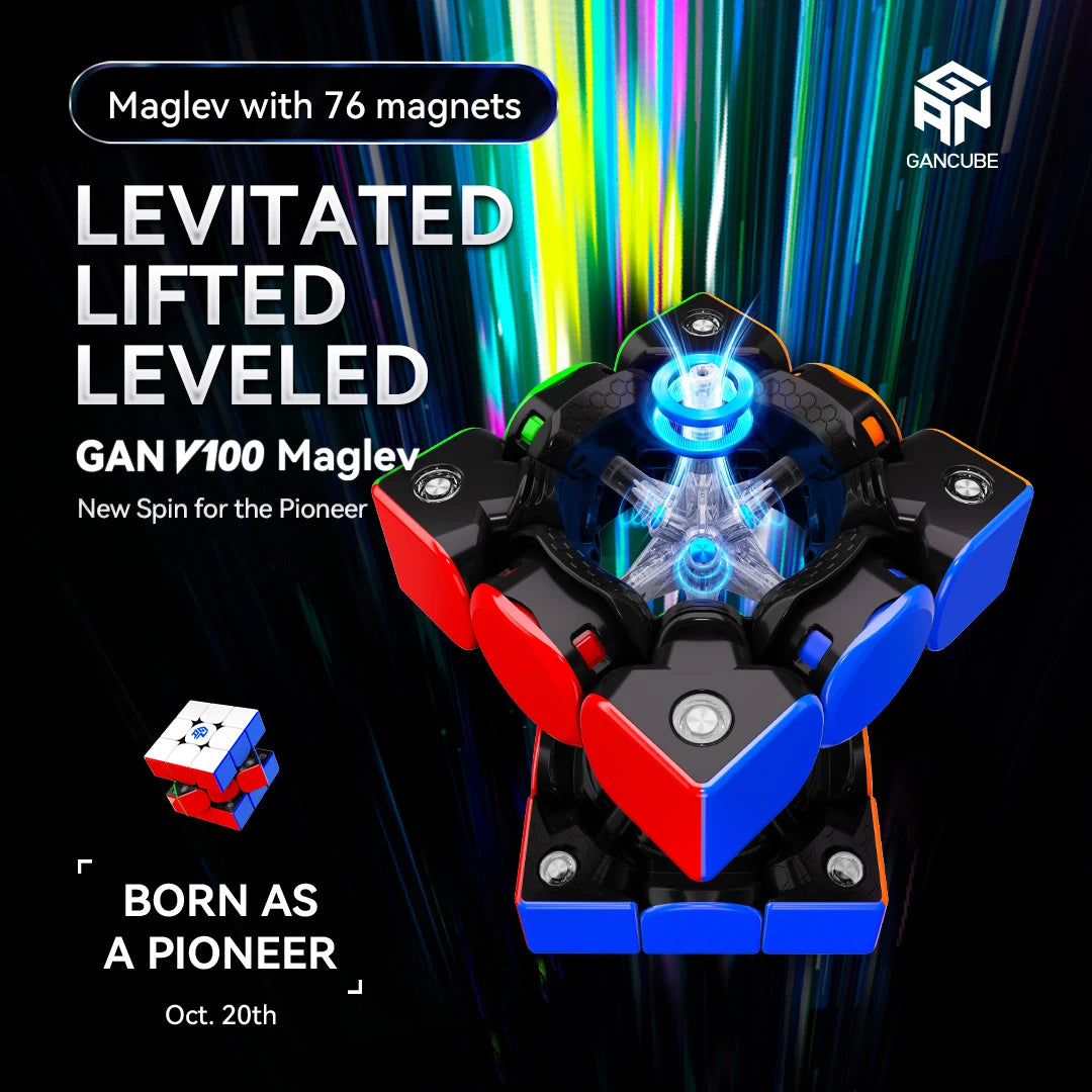 Gan V100 Maglev 3x3 Cube New Spin for the Pioneer Professional Puzzle Toys Speed Cube Children Gift Cubo Magico Puzzle