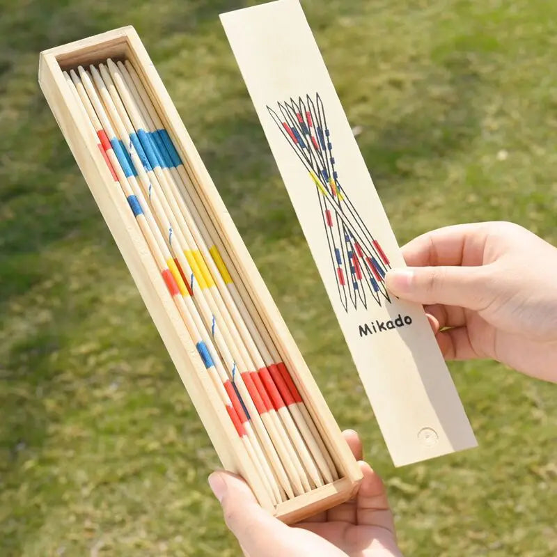 Classic Wooden Pick Up Sticks Game Colorful Development Interactive Learning Fun Family Party Multiplayer Puzzle Toy Kid Adult