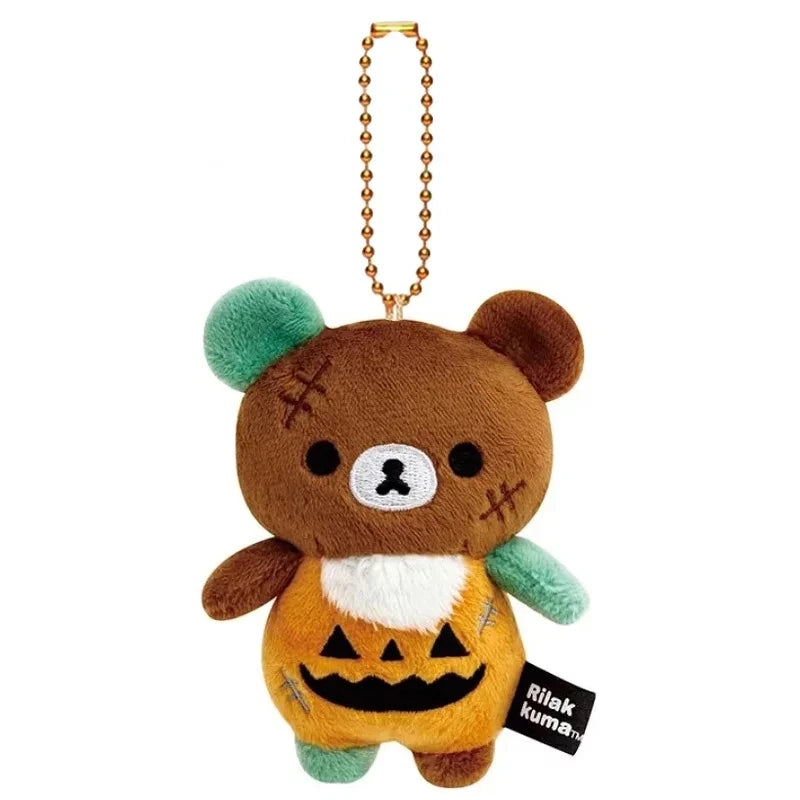 Rilakkuma Cute Halloween Series Plush Doll Pendant Backpack Ornament Anime Keychains Birthday Gifts for Boys and Girls