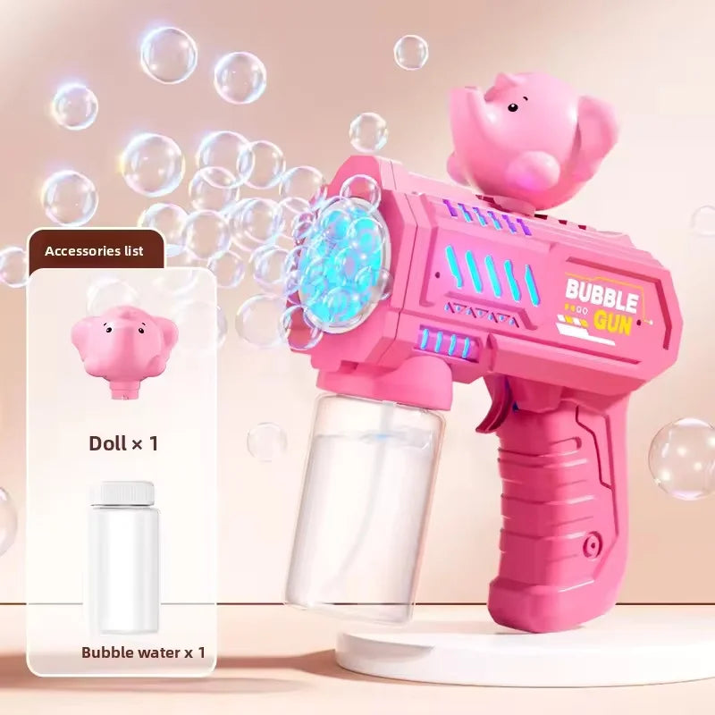10 Holes Children Electric Bubble Gun Rocket Soap  Automatic Bubble Machine Bubbles Gun Kids Summer Outdoor Bubble Blowing Toys