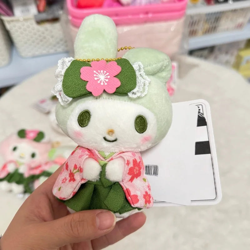 Cartoon matcha My Sweet Piano Melody Hangyodon plush toy keychain kawaii Black Kimono Hello Kitty Soft Plushie Doll  bag charm