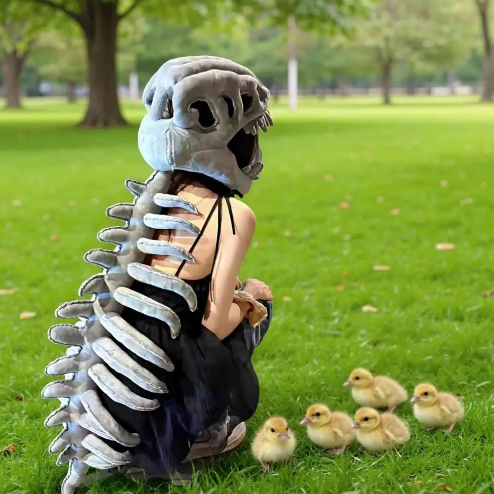 3D Dinosaur Skeleton Funny Novelty Dinosaur Skeleton Cos Props Comfortable Soft Dinosaur Skeleton Costume Set Children