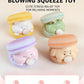 Creative Spit Bubble Burger Squishy Toy Cute Macaron Cartoon Stress Relief for Adults Office Vent Prank Desktop Decor Ornaments