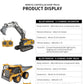 ZWN 2.4G Remote Control Excavator Dump Truck RC Model Car Toy Professional Alloy Plastic Simulation Construction Vehicle for Kid