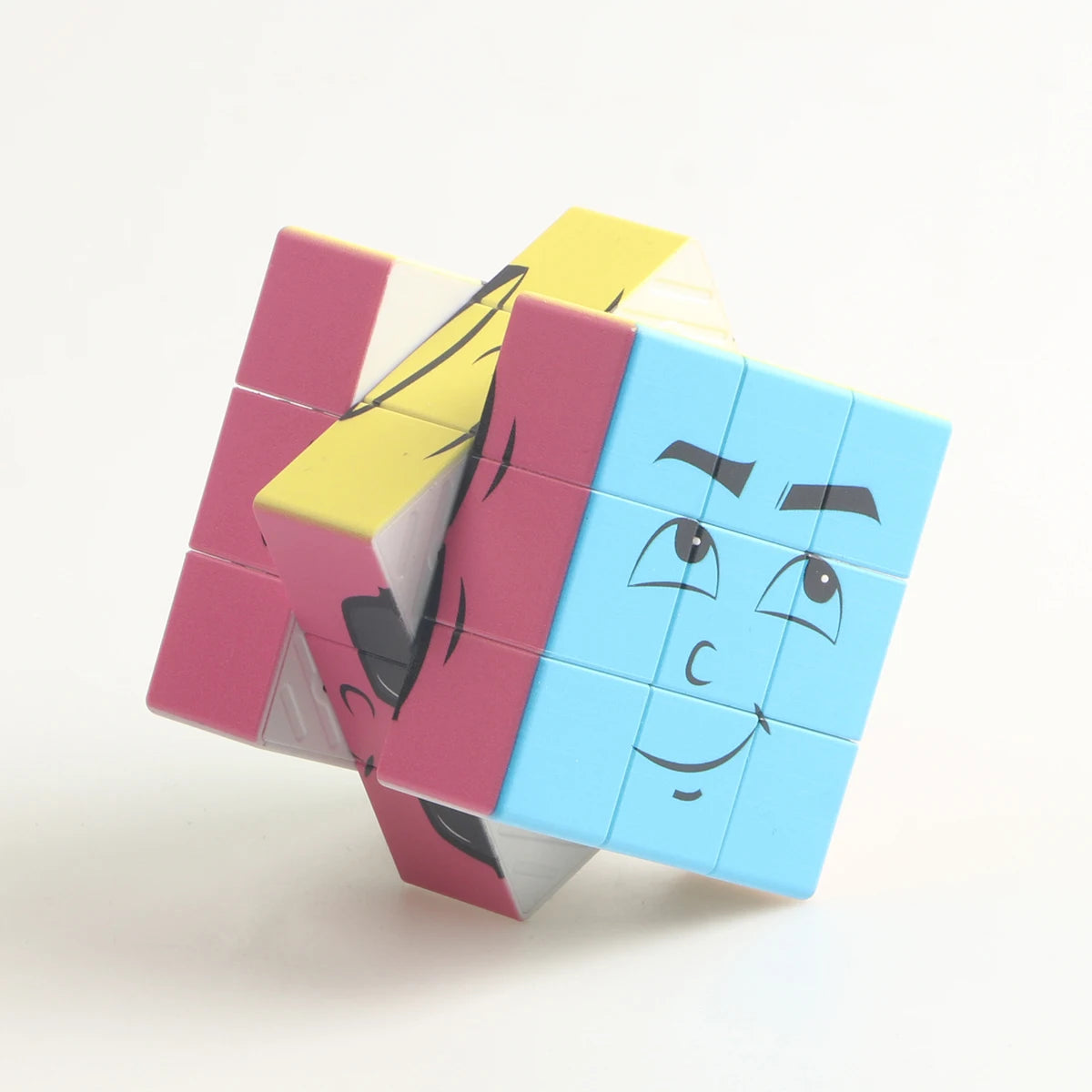 Magic Cube 3x3x3 Smiling face expression UV Fun Stress Relief Professional Smooth Speed Game Children's Puzzle Toys Gifts