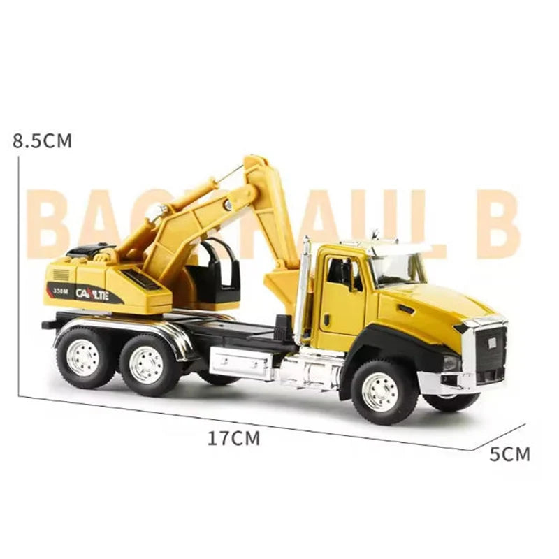 Kid Alloy Truck 1:50 Model Engineering Vehicle Excavator Bulldozer Head Dumper Truck Crane Tanker Toys Boy Children's Gifts