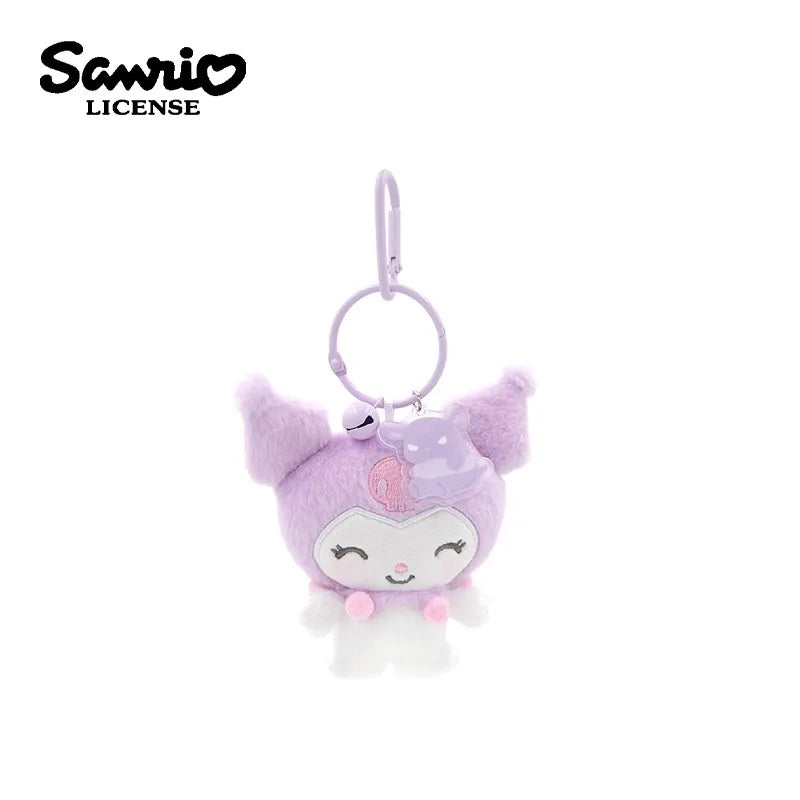 10cm Sanrio My Melody Kuromi Cinnamoroll Hello Kitty Hangyodon Purin Dog Bell Plush Toy Anime Stuffed Animals Keychains Pendant