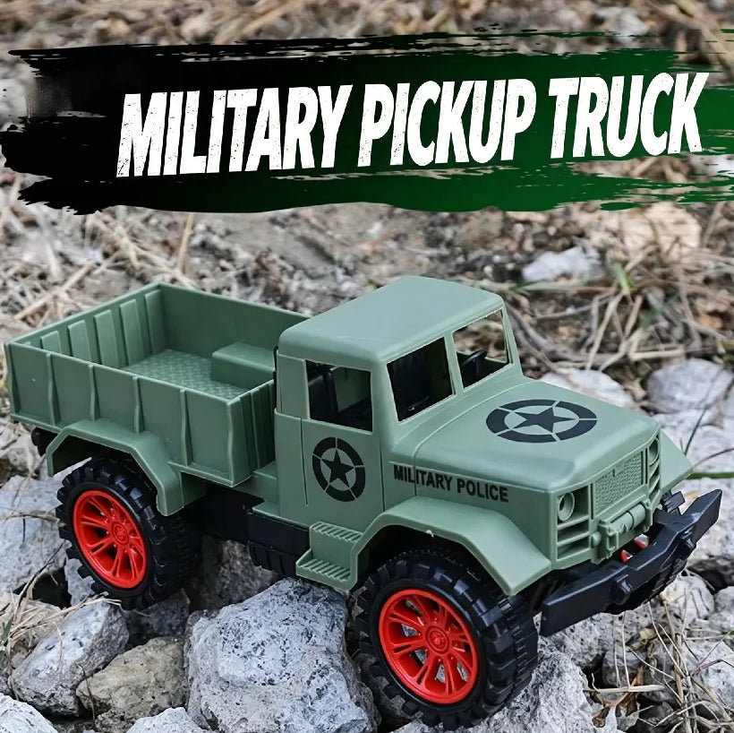 New Large Children's Inertia Military Truck Pickup Truck Big Truck Baby Car Model Toy Children's Birthday Present Puzzle Toys