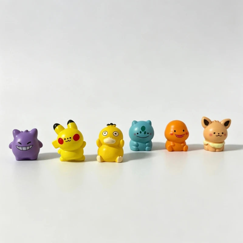 6Pcs Kawaii Anime Fantasy Creatures Mini Figurines, Cute Small Desktop Statues, Collectible Ornaments, Holiday Surprise Gifts