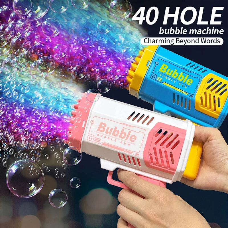 40 Hole bubble toys Launcher Handheld Portable Electric Automatic Bubble Gun Party Birthday Gift Toy(without Bubble Water)