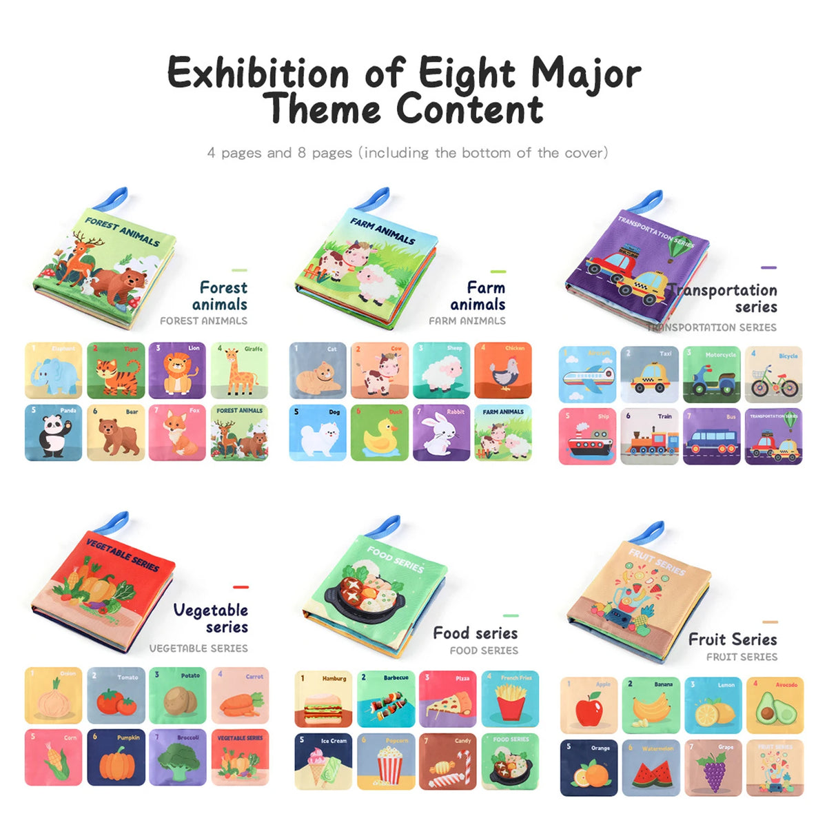 Soft Baby Books Toys Montessori 3D Touch Feel High Contrast Cloth Book Sensory Early Learning Games for Kids Educational Toys