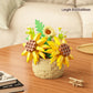 DIY MOC Potted Rose Sunflower Plants Succulents Bonsai Tree Gardens Romantic Building Blocks Model Bricks Kid Sets Kits Toy Girl
