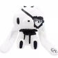 Kawaii Goth Pink Bunny Gloomys Bear eye mask Plush Toy keychain All Purpose Bunny Eyepatch Stuffed Animal Plushie backpack charm