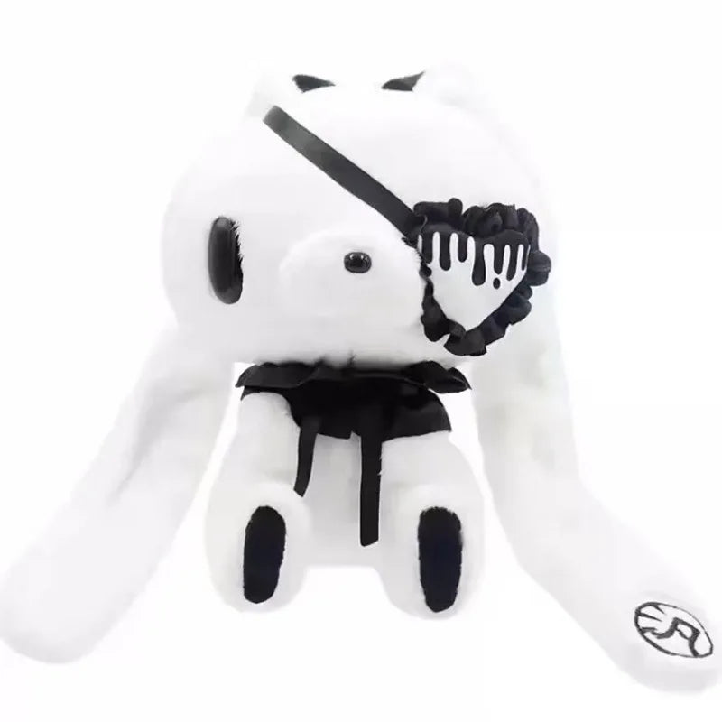 Kawaii Goth Pink Bunny Gloomys Bear eye mask Plush Toy keychain All Purpose Bunny Eyepatch Stuffed Animal Plushie backpack charm