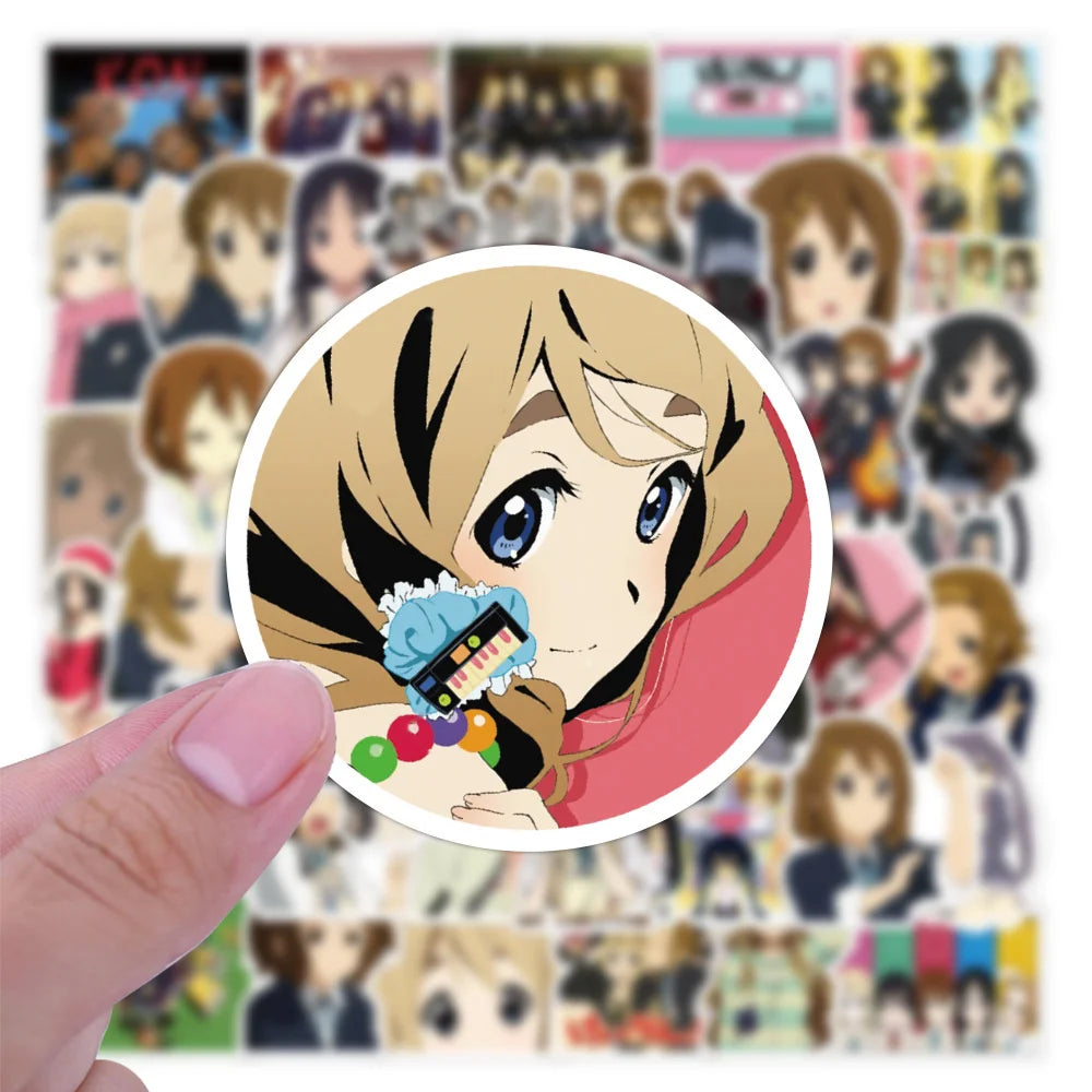 50PCS Cartoon Anime K-ON Light Sound Girl Graffiti Waterproof Stickers Creative Trendy Fridge Mug Helmet Car Decoration Stickers