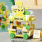 NEW DIY Coffee Car Buns Food Truck Ice Cream Store Flower Street View Building Blocks Kit Bricks Model Toy