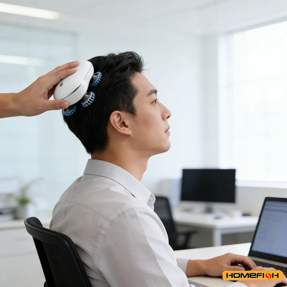 2-in-1 Electric Scalp Cleaner & Pet Massager – Deep Vibration Brush for Hair Wash & Pet Relaxation, Rechargeable & Easy to Clean