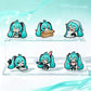 6pcs Kawaii Chibi Enamel Pin Set Multi-Pose Vocaloid Anime Brooches, Aesthetic Metal Lapel Badges for Backpack Perfect Gift
