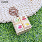 Fun Cartoon Squeeze Music New Unique Four-square Merit Key Button Keychain Couple Car Bag Key Chain & Pendant
