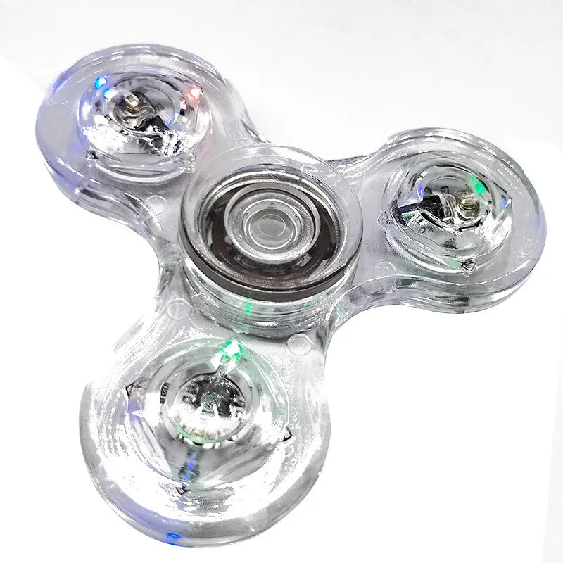Fidget Spinner LED Light Luminous Hand Top Spinners Toy Glow in Dark Light EDC Figet Spiner Finger Stress Relief Toy for Kids