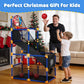 2-in-1 Kids Basketball Arcade Game Set, Adjustable Indoor Outdoor Hoop With Ball Return Ramp, 4 Balls & 6 Sticky Toss Balls