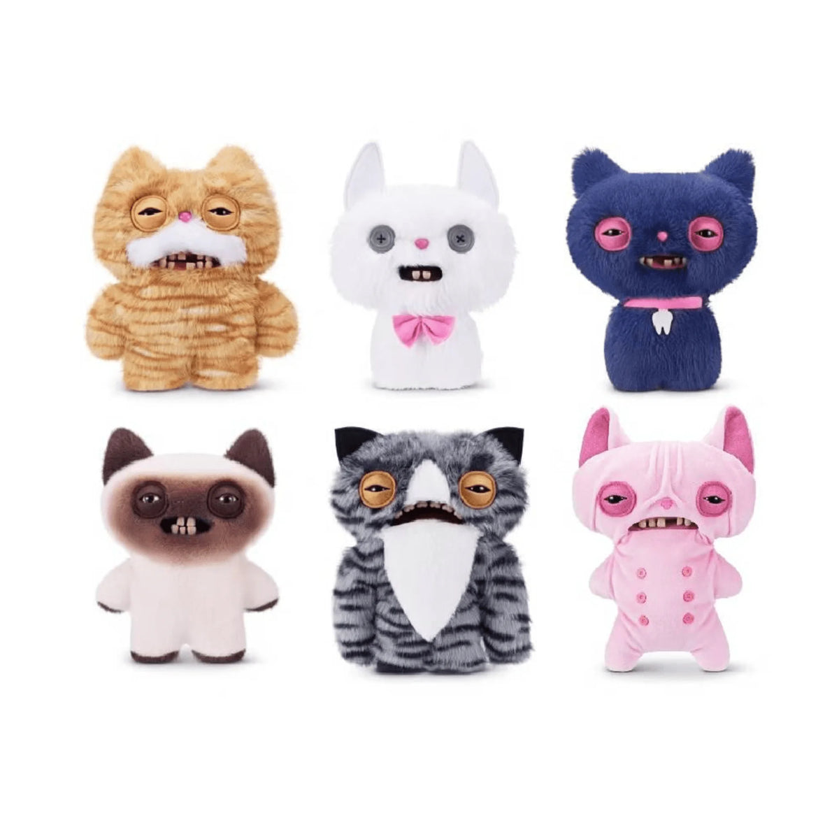 Fuggler Alley Cats Plush Toy Soft Plushies Cute Cartoon Doll Funny Ugly Teeth Monster Stuffed Animal Toy（Wrinkle McStinkles）22CM