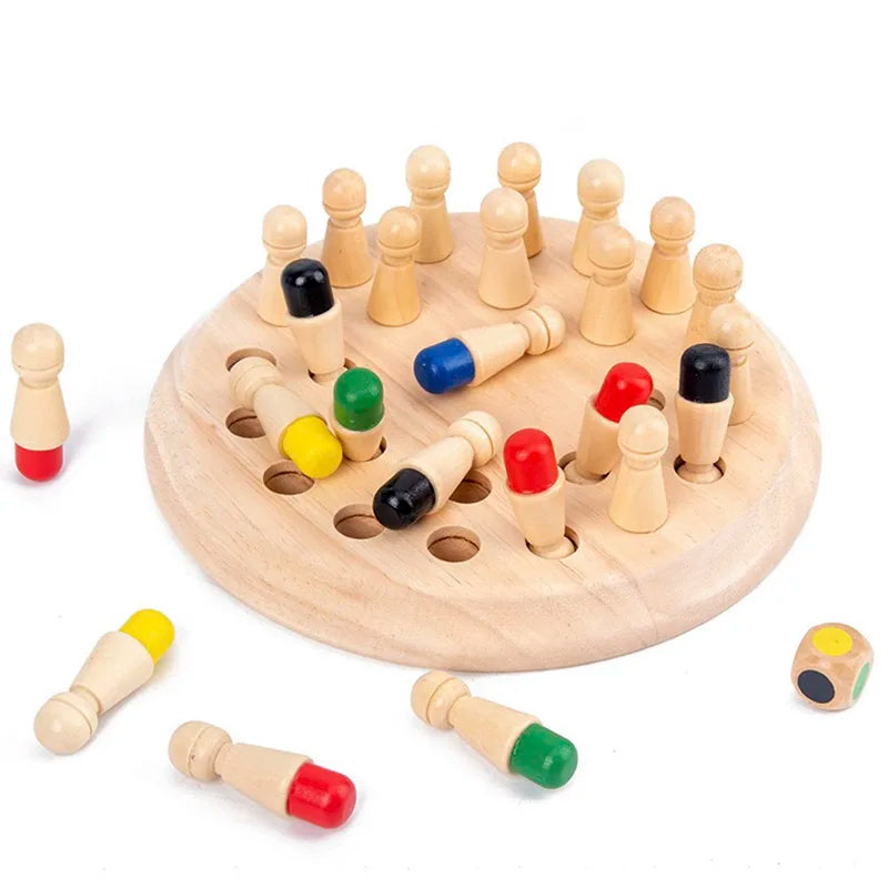 Kids Wooden Memory Match Stick Chess Fun Color Game Board Puzzles Montessori Cognitive Learning Educational Toys For Children