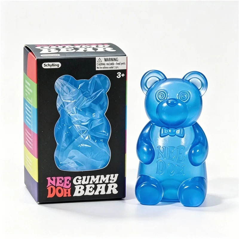 Schylling Transparent Jelly Needoh Gummy Bear Fidget Sensory Toy TPR Non-toxic Relieve Tension Soothe Mood Autism Calming Toy