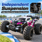 ZNLYRION 4WD Brushless RC Off-Road Monster Truck 2.4GHz 3-Speed Adjustable Remote Control Car with LED Headlights, All Terrain Big Tire Hobby RC Vehicle 2 Rechargeable Batteries RTR Toy for Adults Teens